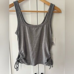 Gilly Hicks Medium Sleeveless Ruched Side Tank Top - Gray